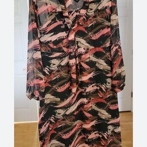 NEW Women's Size 4x EVRI Dress Light Weight V Neck Long Sleeve bnwts